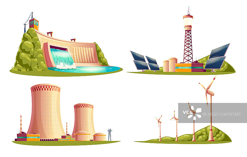 卡通发电站隔离装置图片素材
