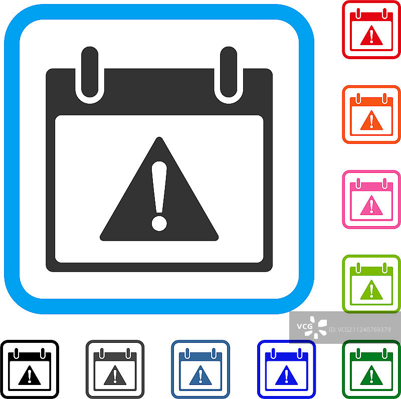 警告日历：带边框的图标图片素材