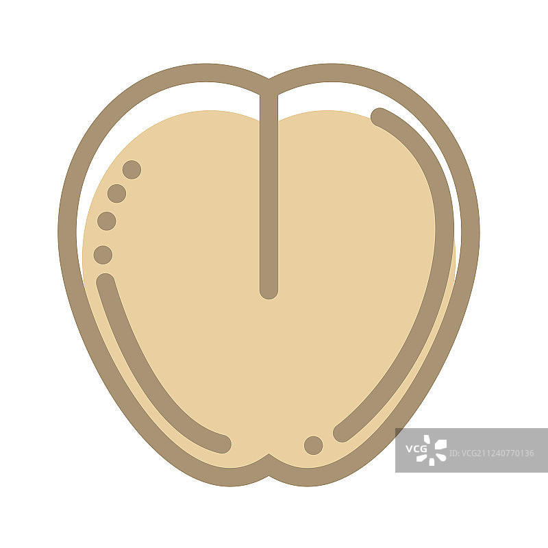 健康有机荞麦种子扁平隔离图片素材