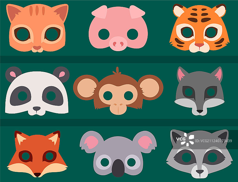 动物狂欢节面具banner图片素材