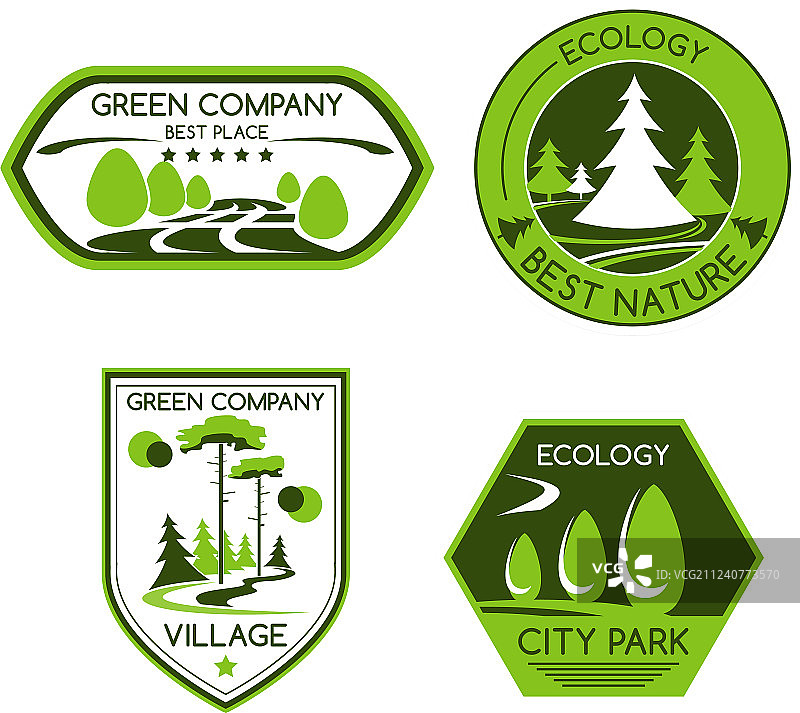 绿色自然生态公司图标合集图片素材