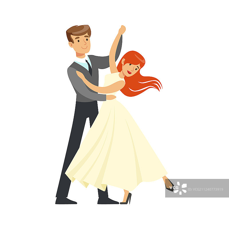 跳华尔兹的年轻夫妇图片素材
