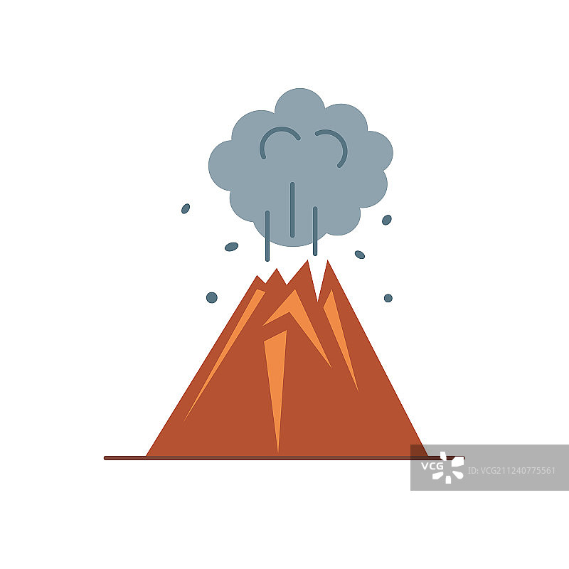 扁平风格火山图标图片素材