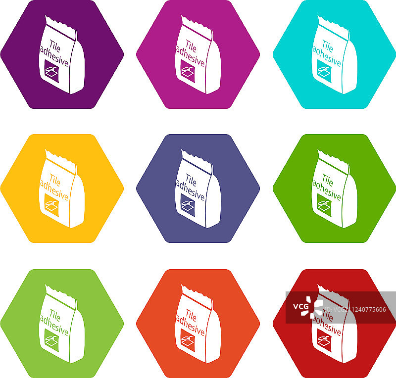 瓷砖粘合剂图标套装9图片素材