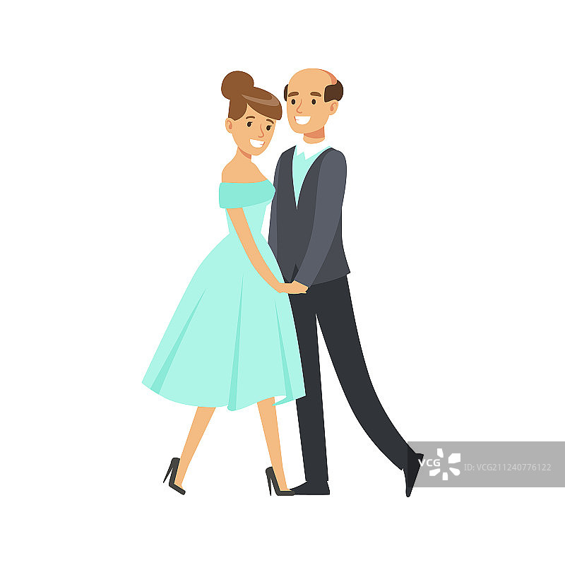 快乐情侣跳着绚丽的舞图片素材