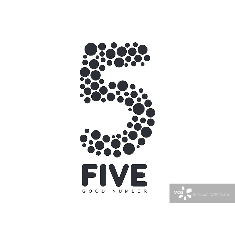 黑白数字5标志模板图片素材