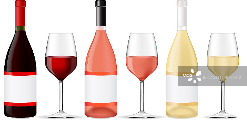 葡萄酒瓶与酒杯图片素材