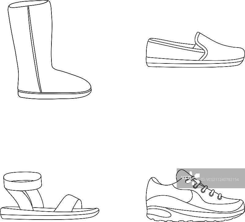 米色毛靴与棕色乐福鞋图片素材