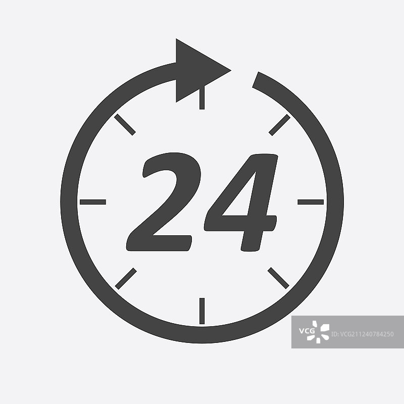 24小时白色背景时间图标图片素材