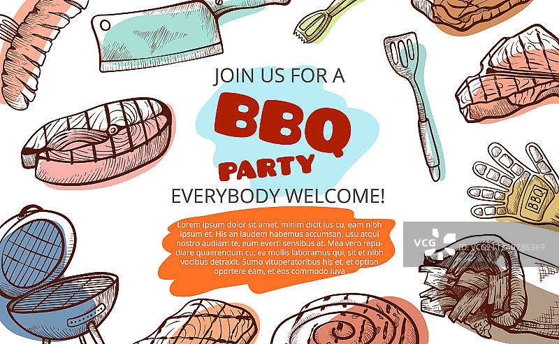 烧烤派对食品工具banner图片素材