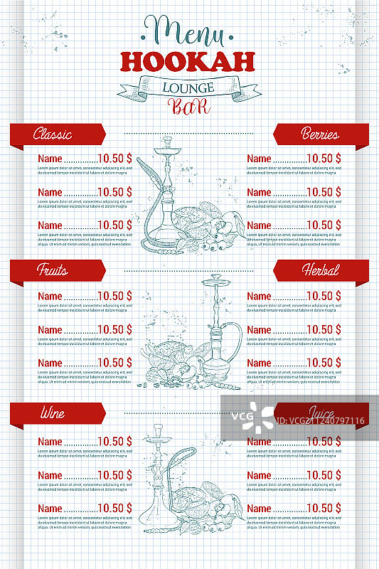 彩色菜单设计图片素材