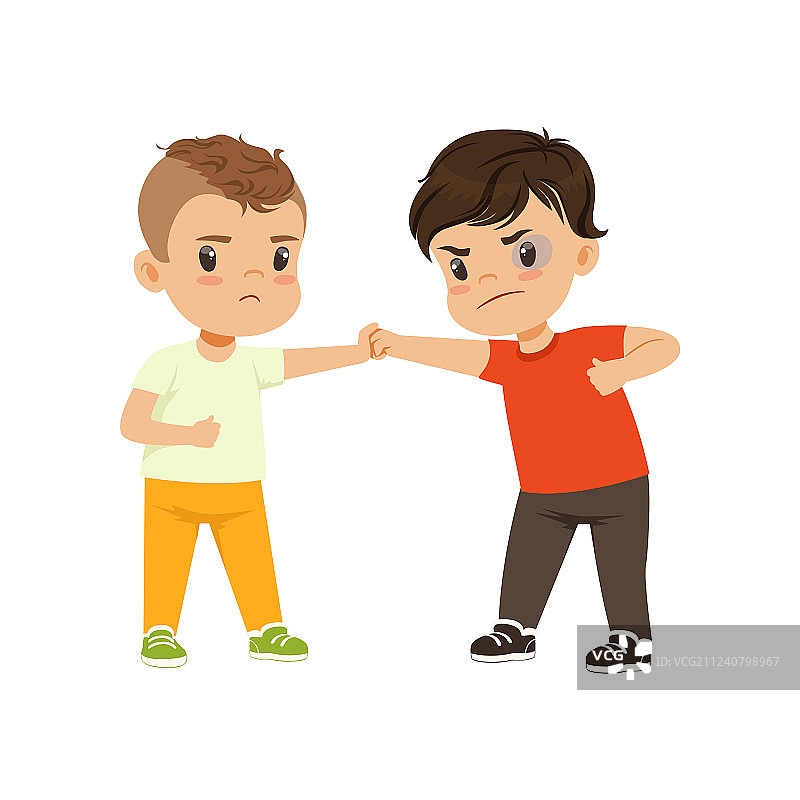 勇敢的小男孩试图阻止恶霸图片素材