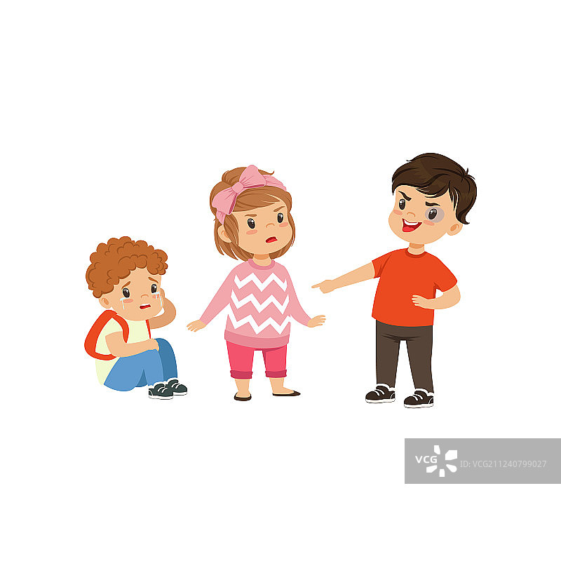 勇敢的女孩试图阻止欺负人的男孩图片素材