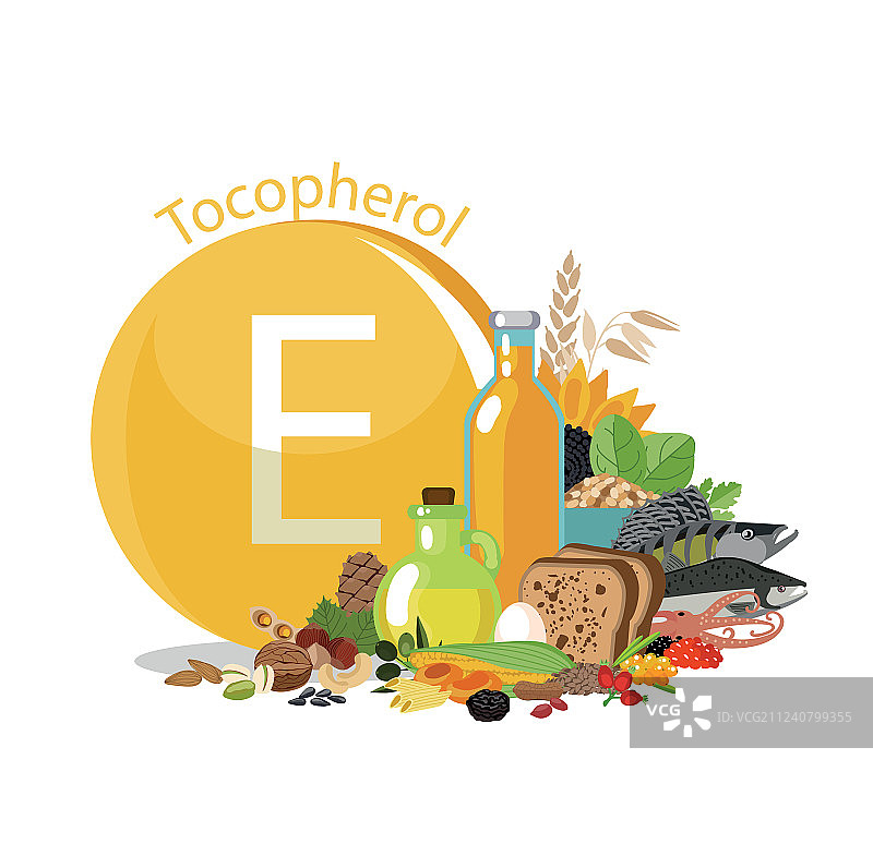 维生素E或生育酚食物来源图片素材