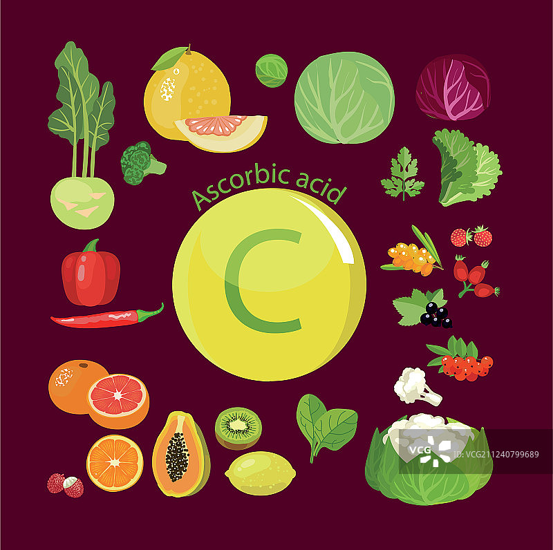 维生素C或抗坏血酸图片素材