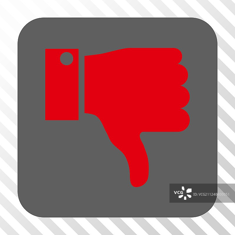 拇指向下的圆角方形按钮图片素材