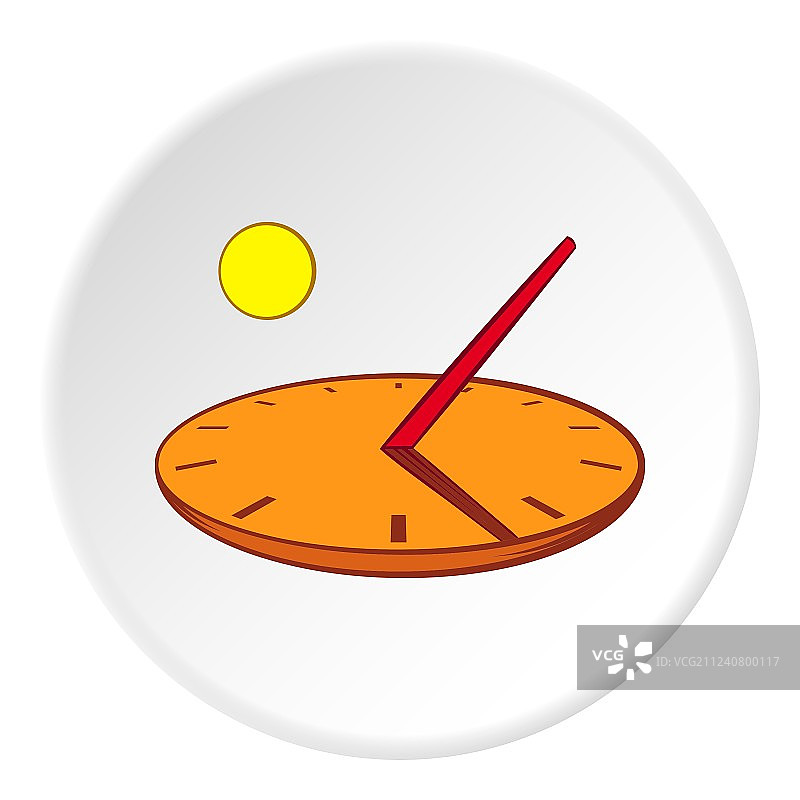 卡通风格的日晷图标图片素材