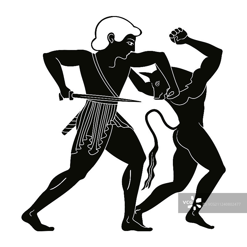 忒修斯杀死弥诺陶洛斯图片素材