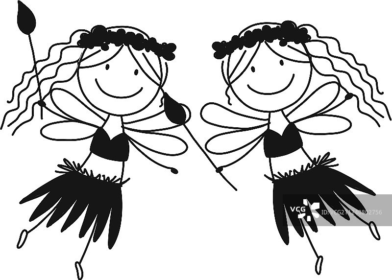 可爱小仙女设计草图图片素材