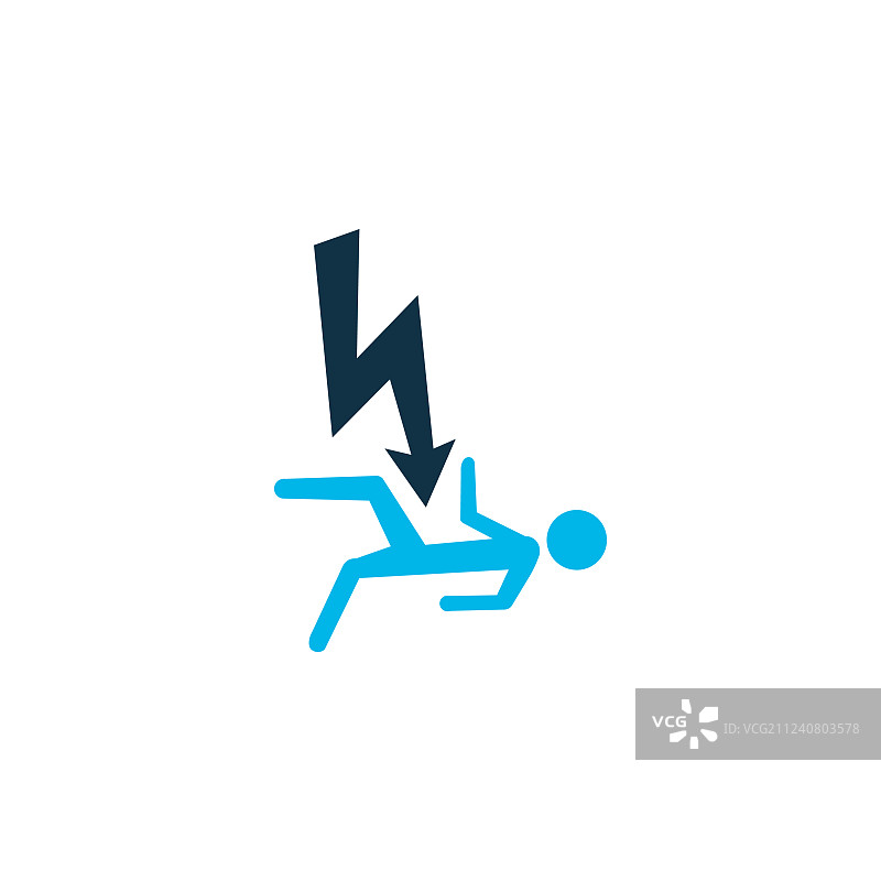 触电危险彩色图标图片素材