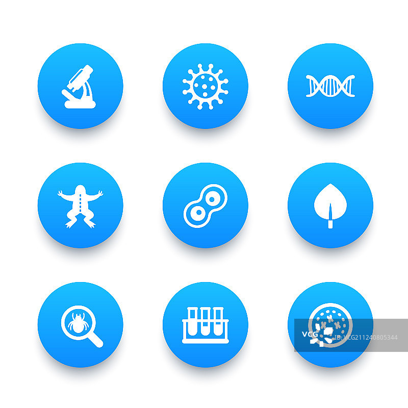 生物学图标集图片素材