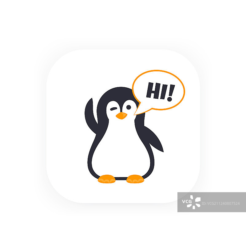 问候企鹅表情符号图片素材