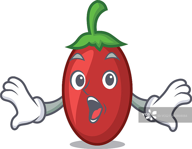 惊讶的枸杞卡通吉祥物图片素材