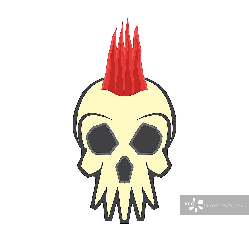 莫霍克骷髅发型图片素材