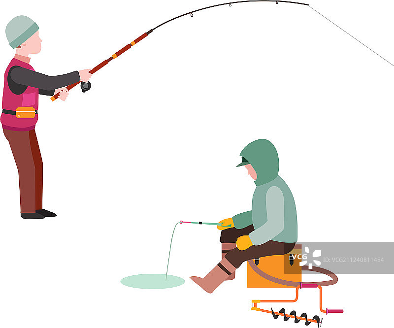 渔民捕鱼图片素材