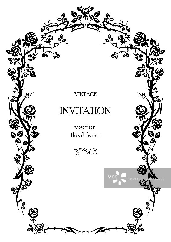 玫瑰花卉边框图片素材