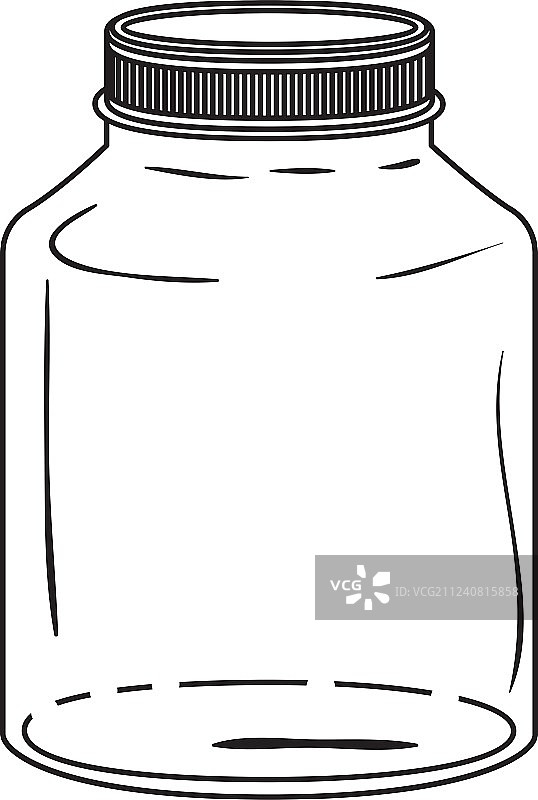 带盖广口玻璃容器剪影图片素材