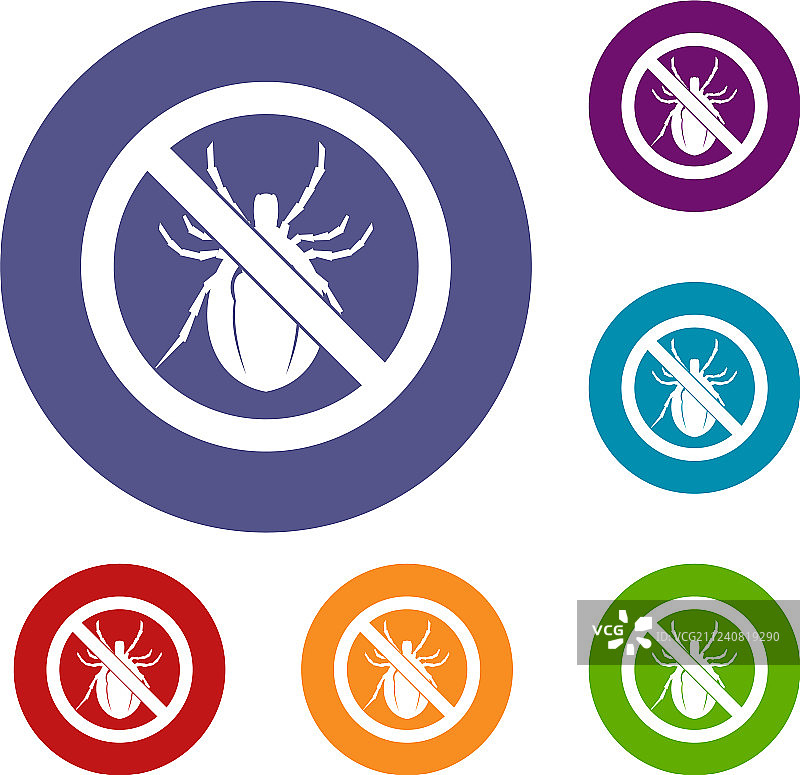 禁止虫子标志图标集图片素材