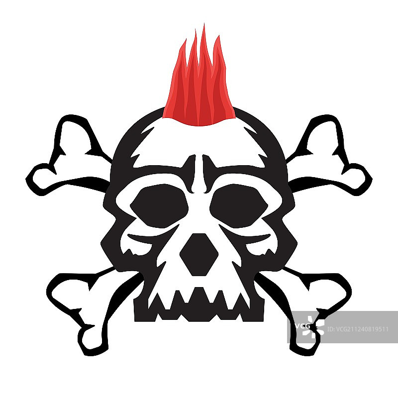 莫霍克骷髅发型图片素材