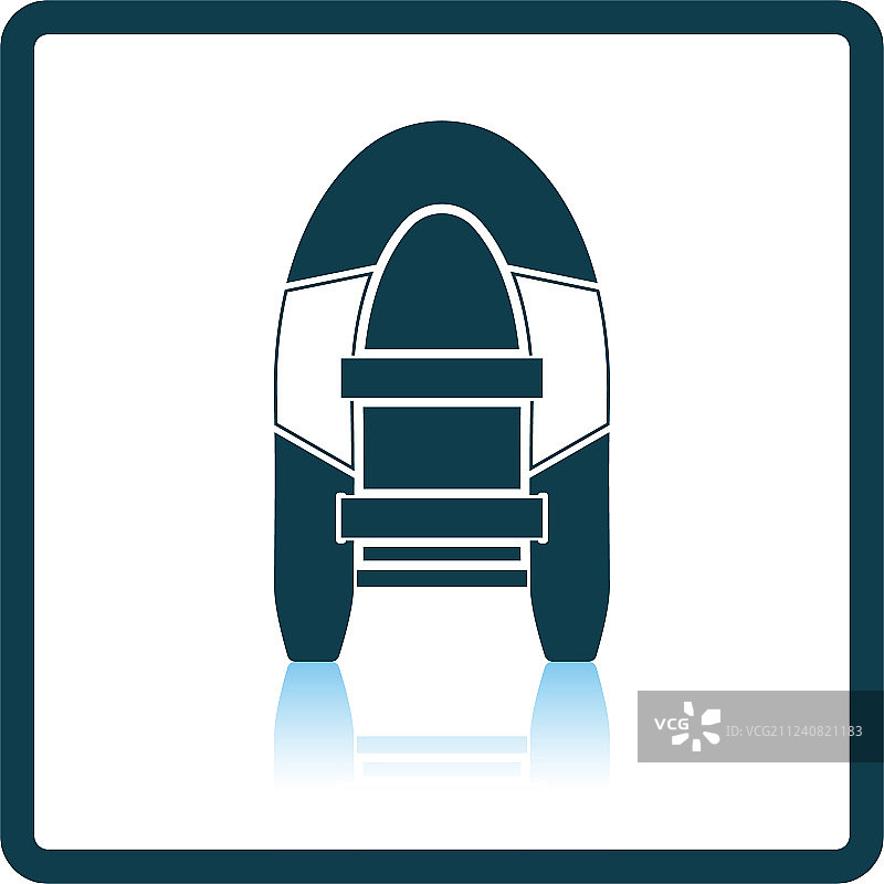 灰色背景圆形橡胶船图标图片素材