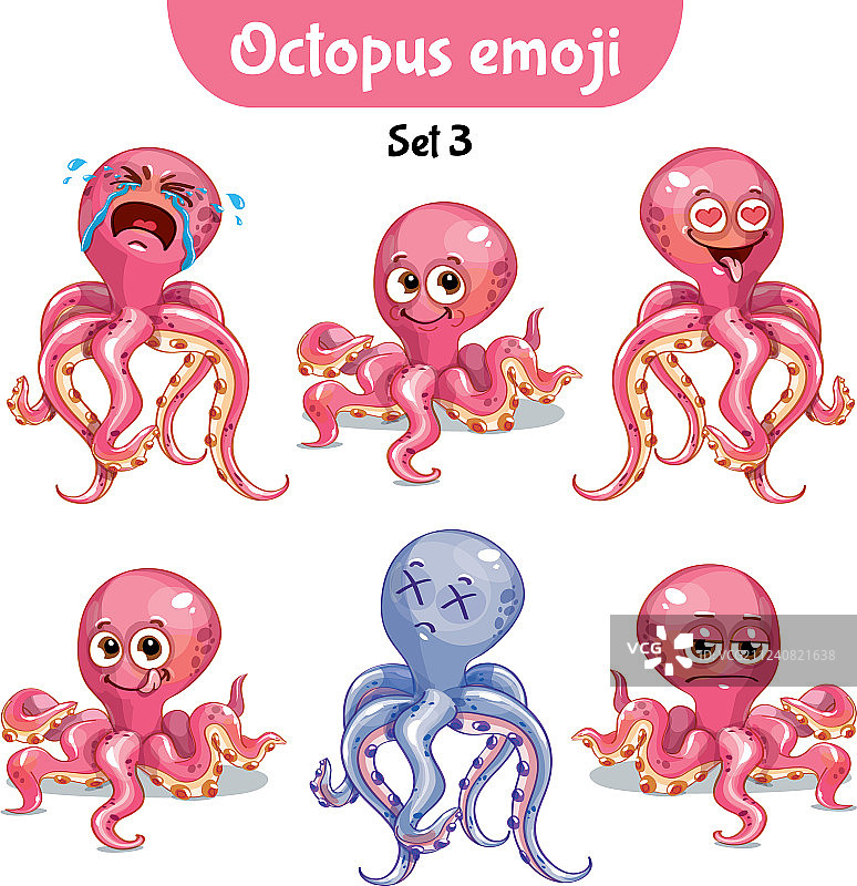 可爱章鱼角色套装3图片素材