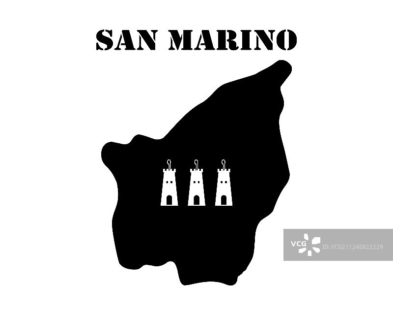 圣马力诺岛屿和地图的象征图片素材