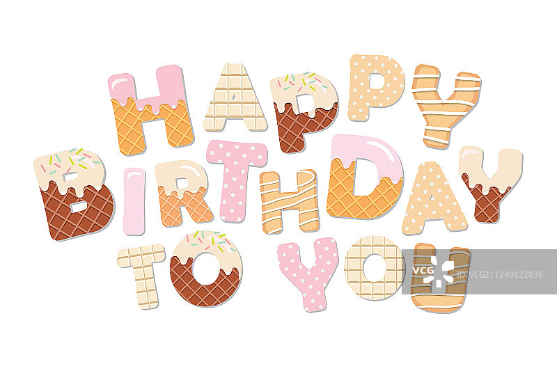 生日快乐甜蜜字母图片素材