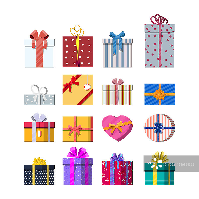 白色背景上的礼品盒组合图片素材