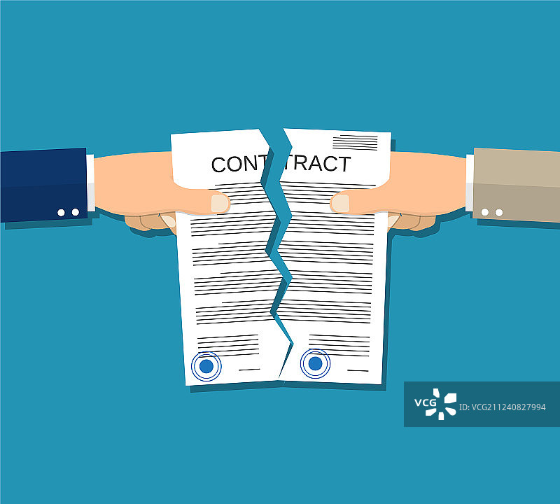 双手撕毁合同文件图片素材