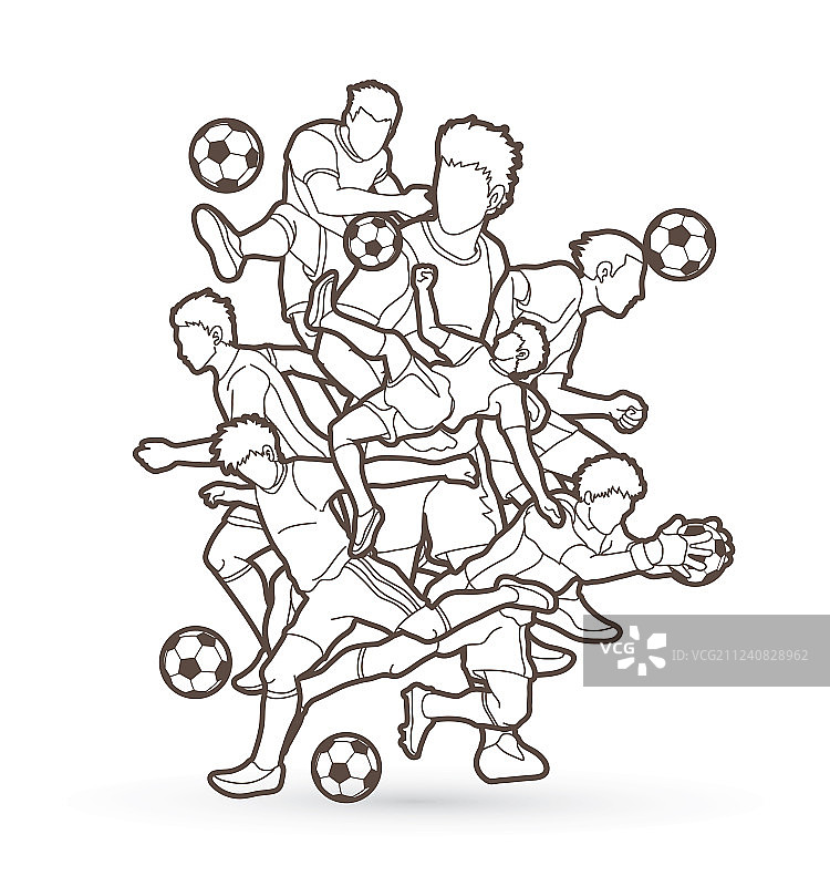 足球运动员团队阵容图片素材