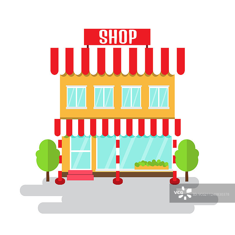 扁平风格建筑商店图片素材