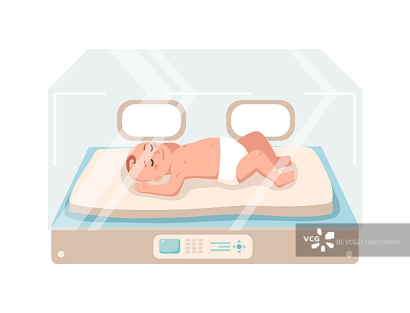 新生儿在新生儿重症监护室图片素材