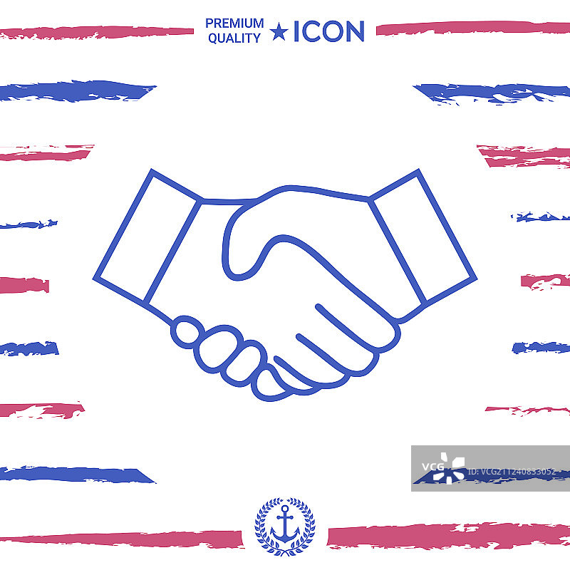 线条握手图标图片素材