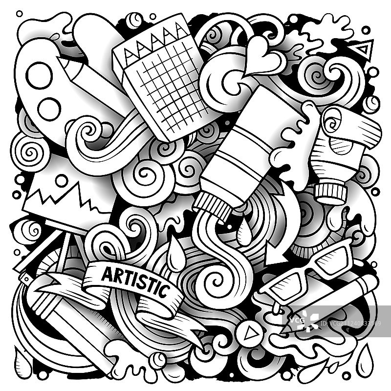 卡通涂鸦艺术设计图片素材