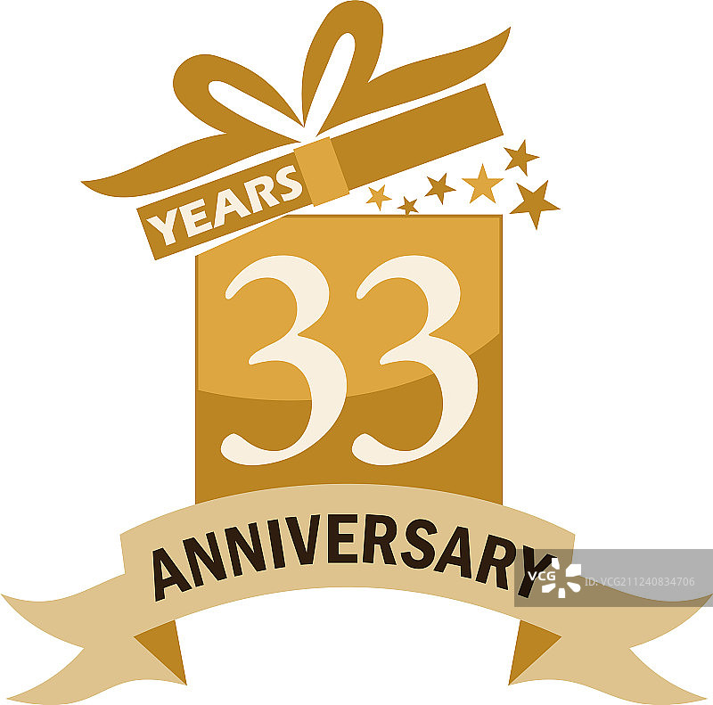 33周年礼盒彩带图片素材