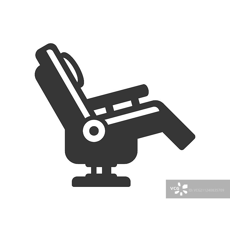 白色背景上的按摩椅图标图片素材