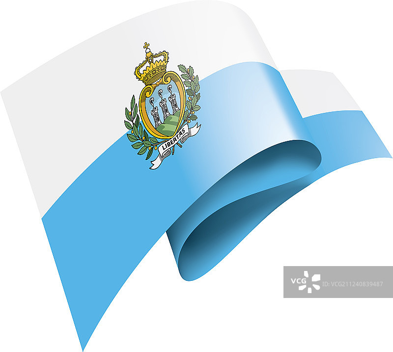 圣马力诺国旗上有白色图片素材