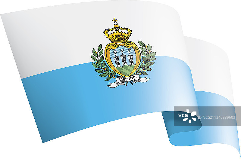 圣马力诺国旗上有白色图片素材