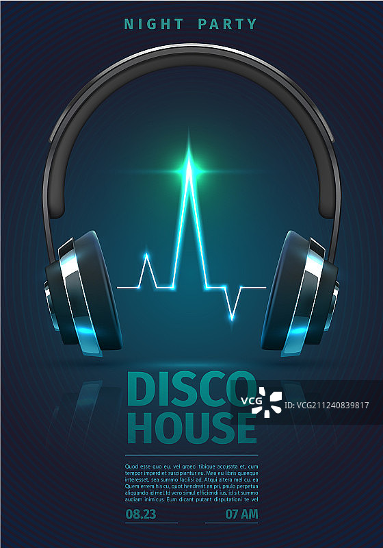 音乐节海报与音乐耳机DJ混音图片素材