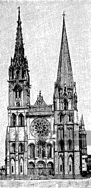 沙特尔大教堂哥特式天主教堂图片素材
